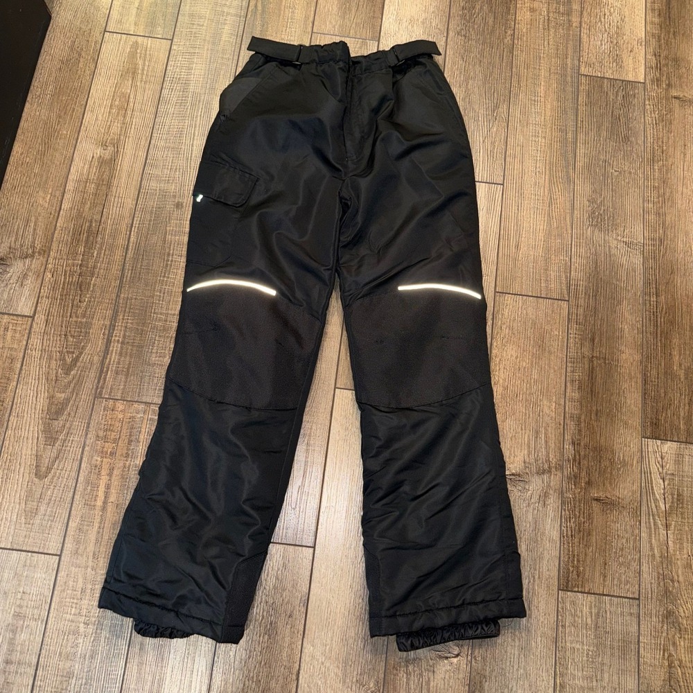 Swiss Tech Boys Black Insulated Snow Pants XXL 18 Reflective Winter Ski Trousers